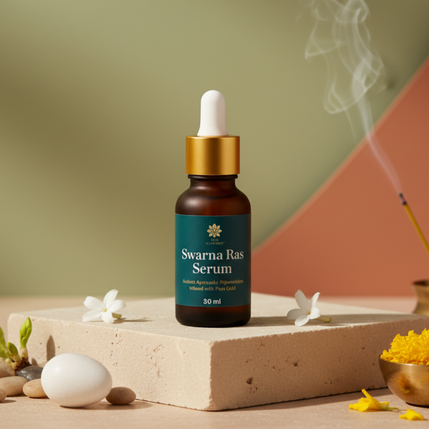 Swarna Ras Serum – A luxurious gold-infused Ayurvedic serum