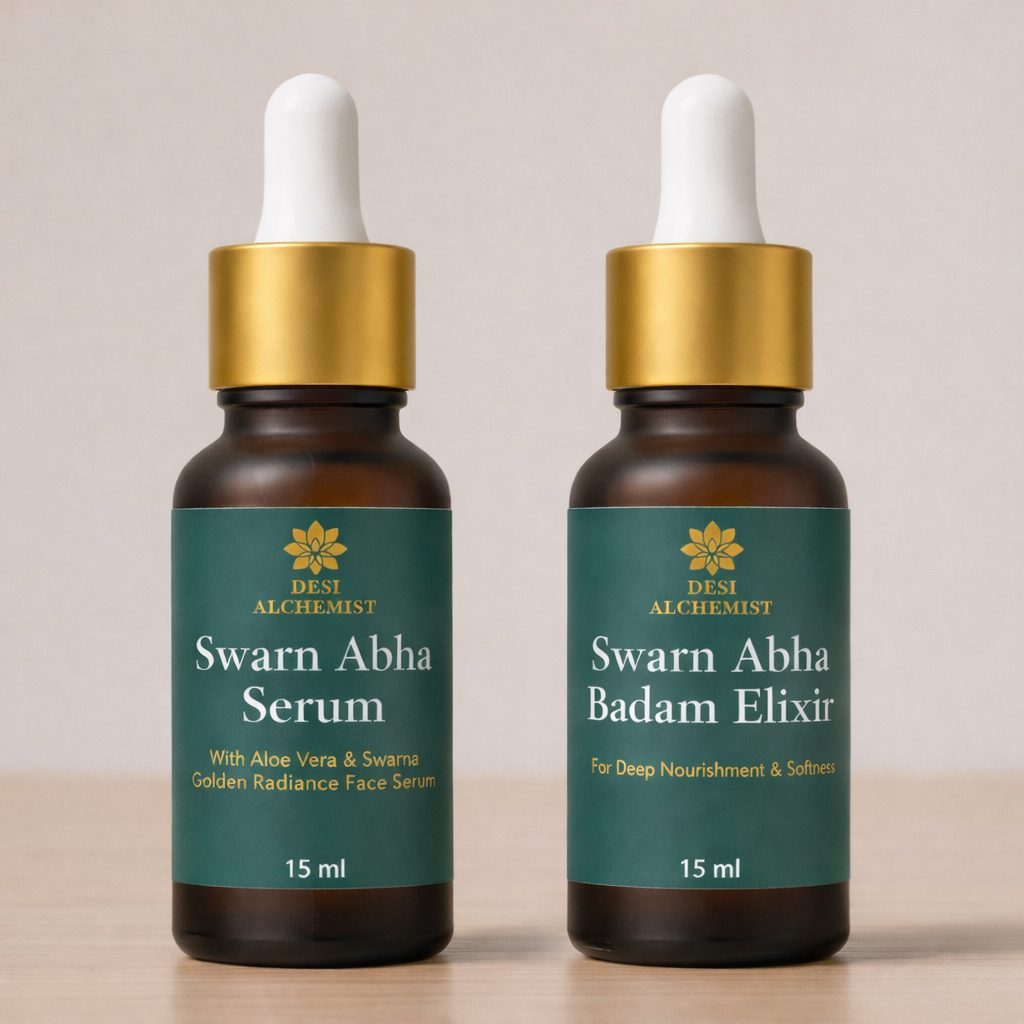 Badam Saundarya Ritual – Swarn Abha Serum + Badam Elixir Duo