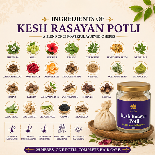 Kesh Rasayan Potli – Ayurvedic Hair Herb Sachet (One-Time Use)