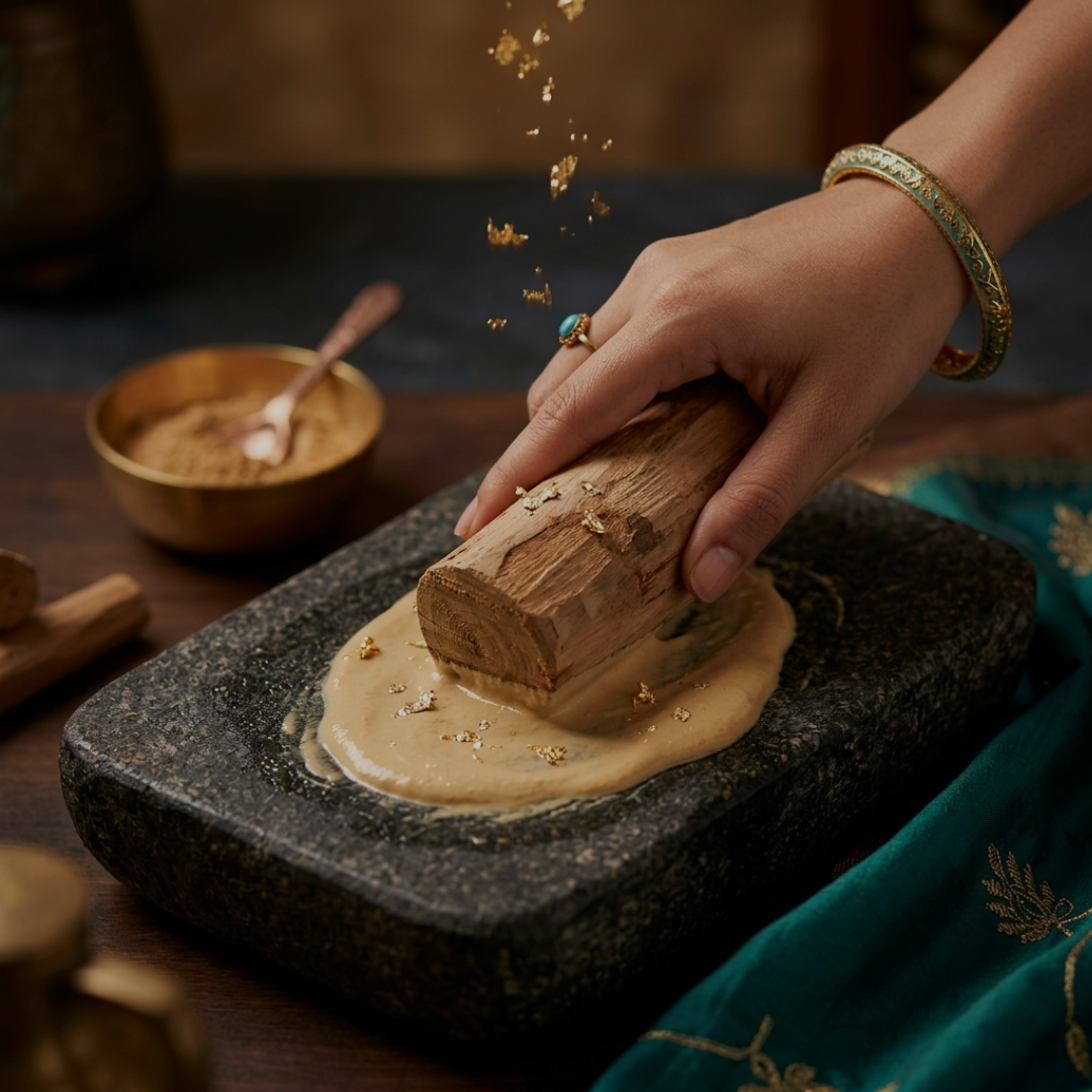 Swarna Chandan Gel – Luxurious Gold & Soothing Sandalwood Hydration