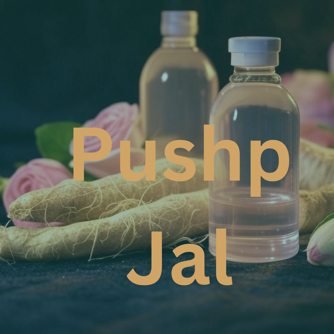 Pushp Jal Ayurvedic Floral Waters – Gold-infused rose water and herbal hydrosols for skin hydration, toning, and natural radiance.