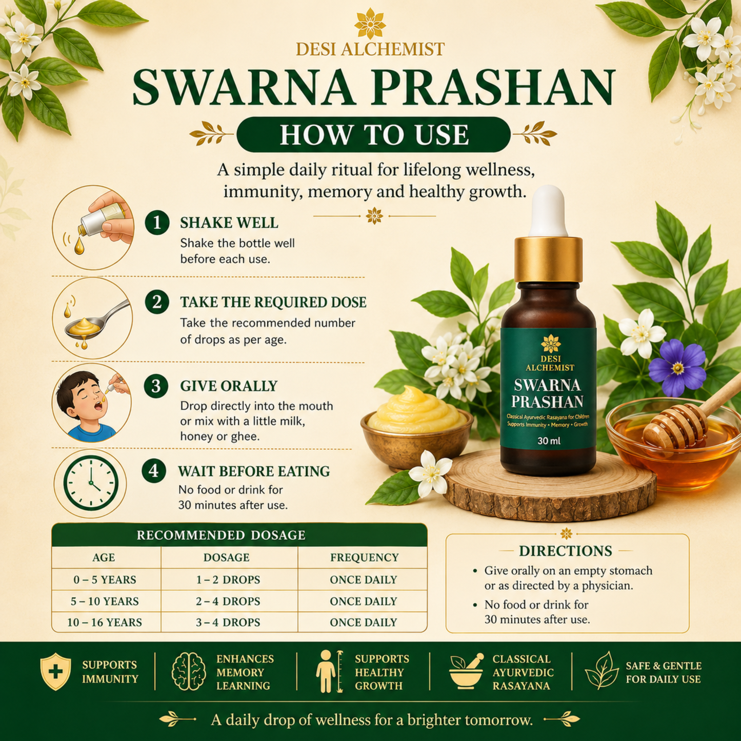 Swarna Prashan (30 ml) | Classical Ayurvedic Rasayana for Children