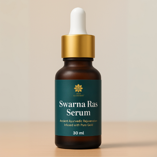 Swarna Ras Serum – A luxurious gold-infused Ayurvedic serum