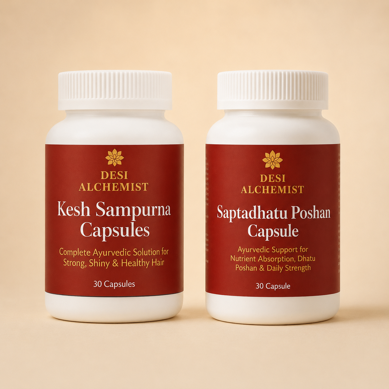 Kesh Sampurna + Saptadhatu Poshan Combo – Hair Strength, Nourishment & Nutrient Absorption Support