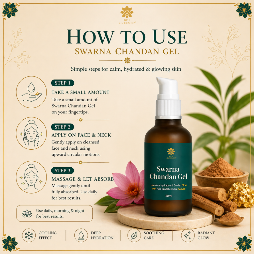 Swarna Chandan Gel – Luxurious Gold & Soothing Sandalwood Hydration