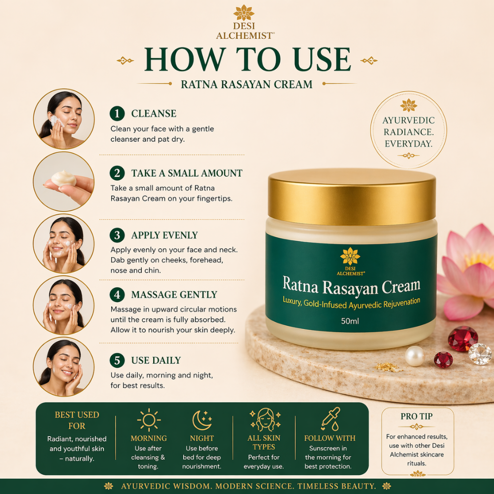 Ratna Rasayan Cream – Ruby & Pearl Infused Ayurvedic Cream for Radiance & Rejuvenation