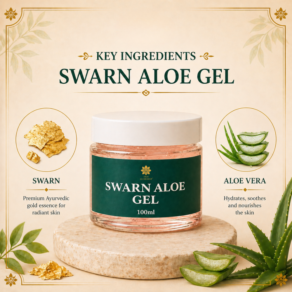 Swarn Aloe Gel – Gold-Infused Ayurvedic Soothing & Repair Gel (100 ml)