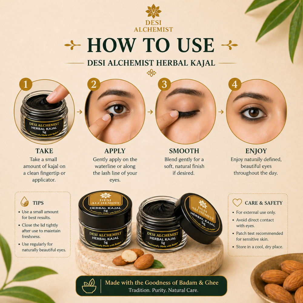 Herbal Kajal 5g – Badam & Ghee Traditional Ayurvedic Eye Kajal