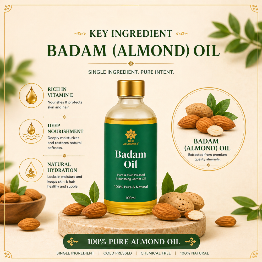 Badam Oil – Cold-Pressed Almond Oil