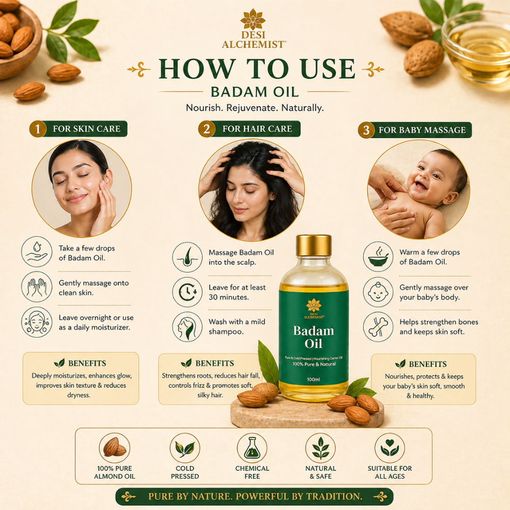 Badam Oil – Cold-Pressed Almond Oil