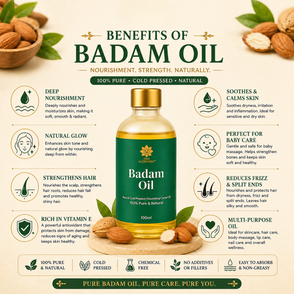 Badam Oil – Cold-Pressed Almond Oil