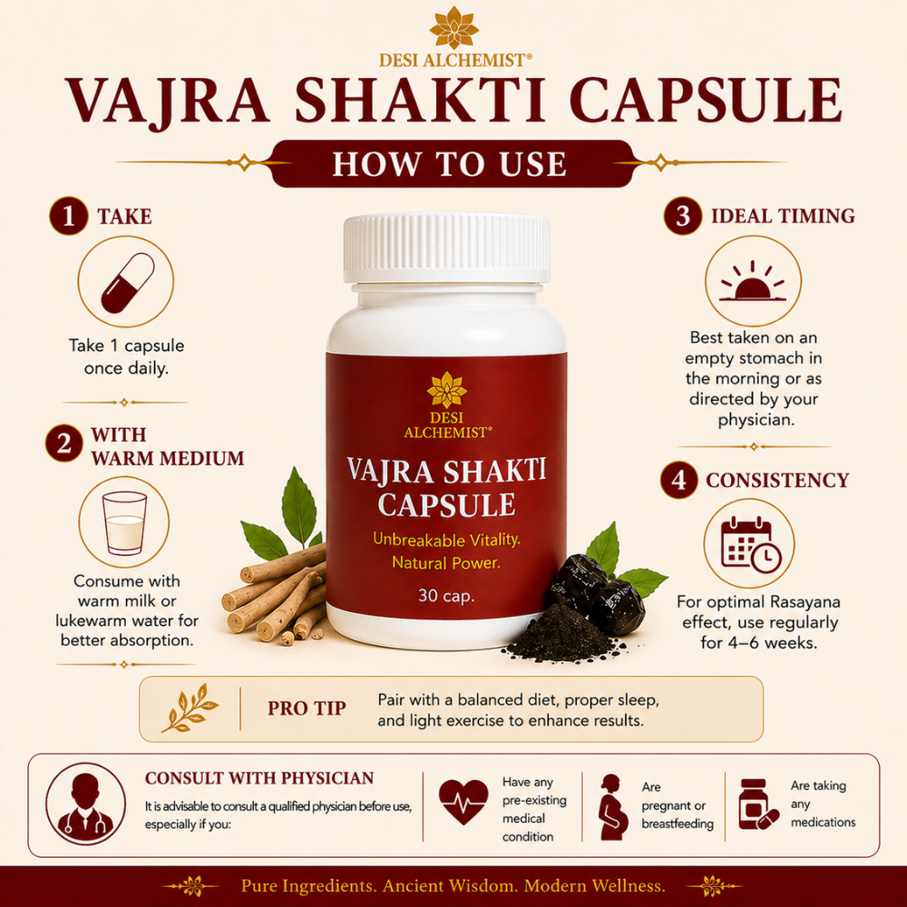 Vajra Shakti Capsules – Ayurvedic Ashwagandha & Shilajit Formula (30 Caps)