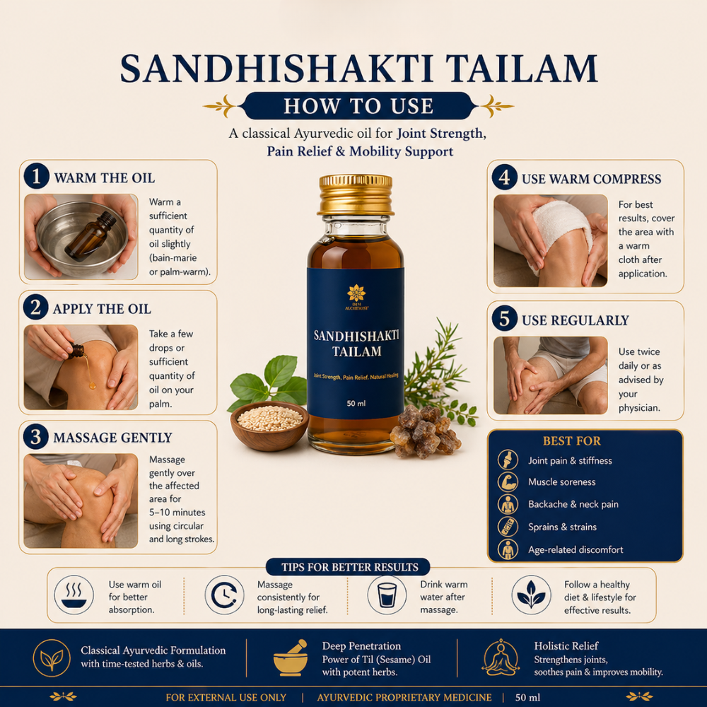 Sandhishakti Tailam – Ayurvedic Joint Strength & Pain Relief Oil (50 ml)