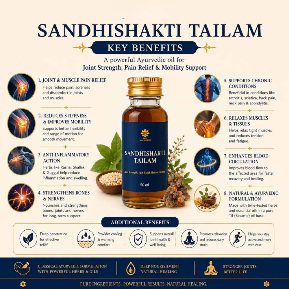 Sandhishakti Tailam – Ayurvedic Joint Strength & Pain Relief Oil (50 ml)