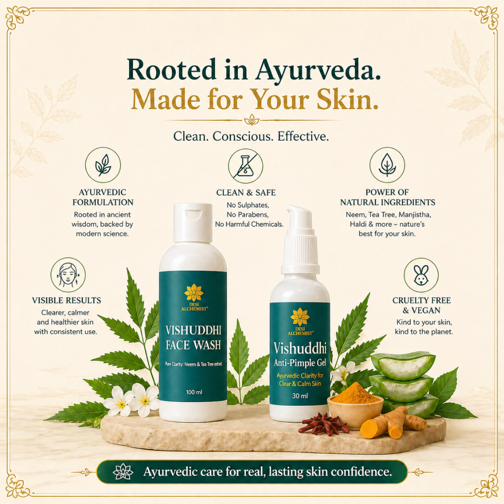 Vishuddhi Acne Care Combo Ayurvedic Face Wash + Anti-Pimple Gel for Clear, Balanced Skin