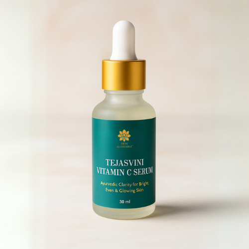 Tejasvini Vitamin C Serum – Brightening & Hydrating with Aloe Vera, Swarna Bhasma & Hyaluronic Acid (30ml)