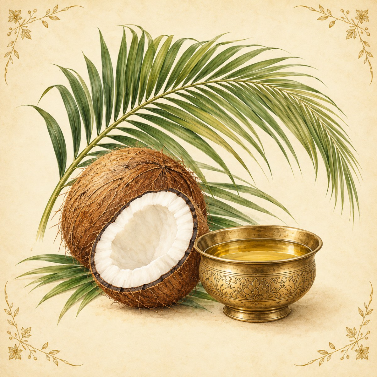 Narikela Tailam illustration